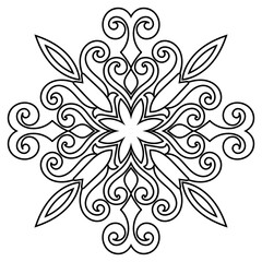Fototapeta premium Vintage floral petal and stamen element, mandala style.