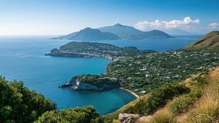 Fototapeta premium Ischia Island Overlook Destination under Brilliant Daylight