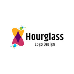 Fototapeta premium Abstract Hourglass Logo Design in Multiple Color Concept