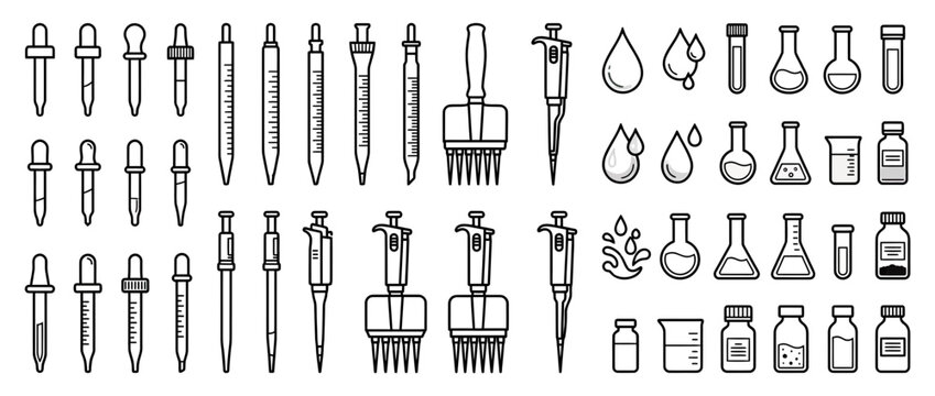 Science Laboratory Equipment Collection Isolated