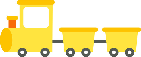 Cute Yellow Train Carriage for Kindergarten Kids Illustration © SOYUN