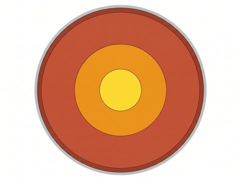 Concentric circle layers diagram representing earth interior with structure geological geophysics interior concentric illustration educational scientific formation composition planetary