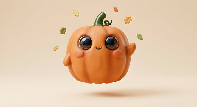 funny 3d cartoon pumpkin for haloween 