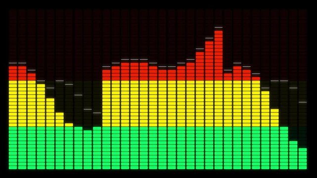 Digital Audio Spectrum Visualizer Showing Dynamic Frequency Levels.