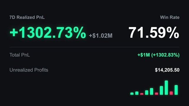 Stock Market Trading Performance Metrics Dashboard Analytics Display.