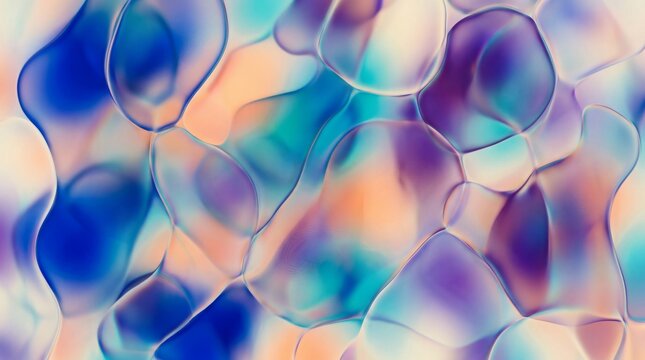 Abstract background with fluid liquid shapes in vibrant blue and orange gradient colors.