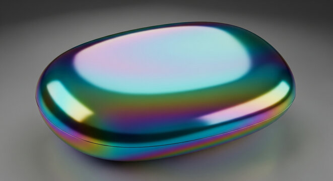 Iridescent Chrome Effect Mockup.