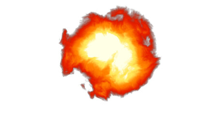 Fiery Orange Fireball Explosion Overlay, Isolated on Transparent Background. Isolated glowing fireball explosion for VFX, motion graphics and cinematic compositing. © Tung's companion