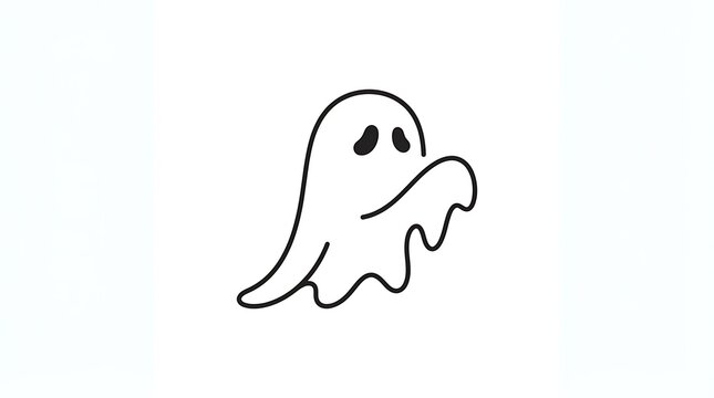 Simple ghost icon outline on white background