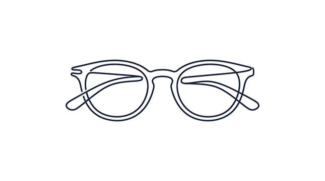 Simple eyeglasses outline icon minimalist design