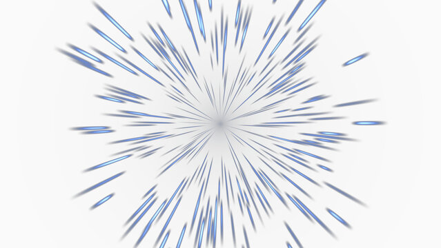 Blue Hyperspace Star Warp Overlay, Isolated on Transparent Background. Isolated glowing hyperspace star warp for VFX, motion graphics and cinematic compositing.