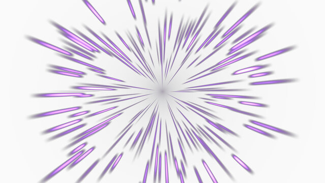 Purple Hyperspace Star Warp Overlay, Isolated on Transparent Background. Isolated glowing hyperspace star warp for VFX, motion graphics and cinematic compositing.