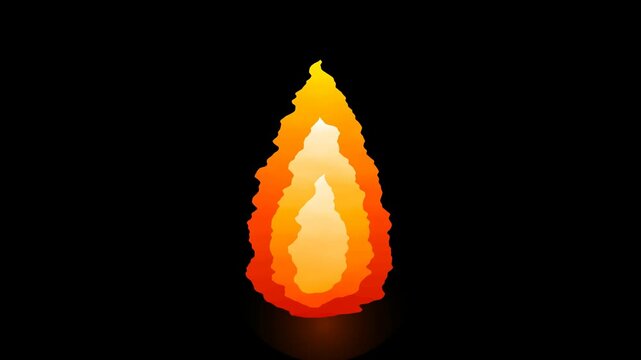 SEO-Optimized Title:
Stylized Fire Flame Motion Graphics Animation, Cartoon Campfire Effect Loop on Black Background Visual Element