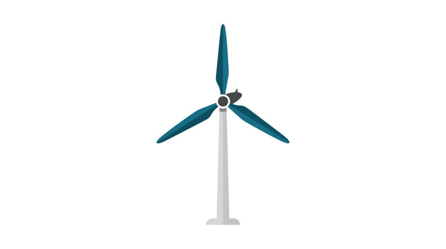 Wind turbine generator icon flat style isolated