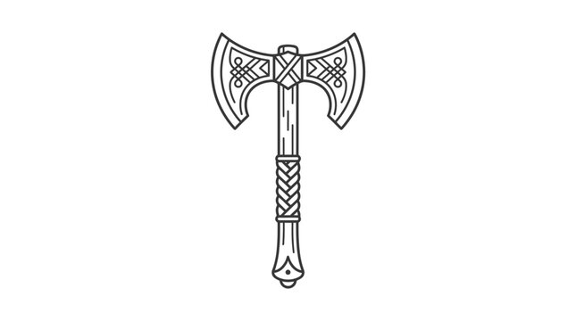 Decorative double headed axe outline illustration