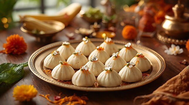 Traditional Ganesh Chaturthi modak served as a festive treat.