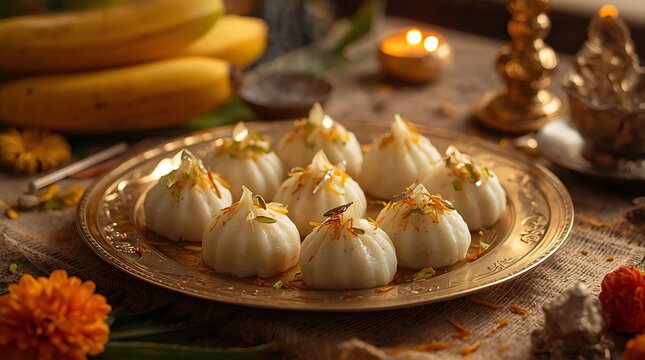 Traditional Ganesh Chaturthi modak served as a festive treat.