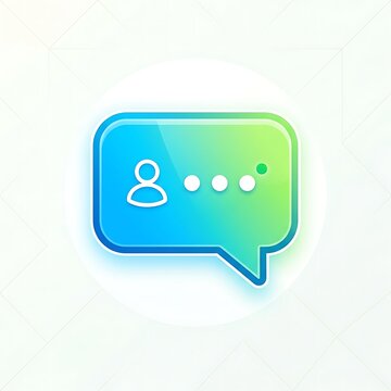 Gradient Chat Bubble with User Silhouette Icon Representing Digital Communication and Direct Messaging Services