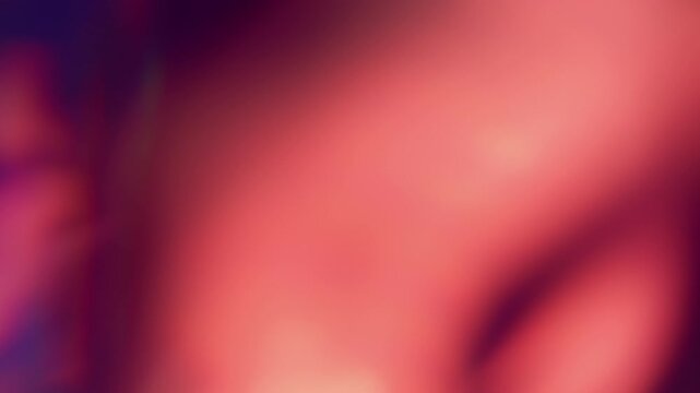 Glistering gradient. Blur glow gleam. Defocused fluorescent blue red multicolor lens flare flicker beam on abstract art light neon background.