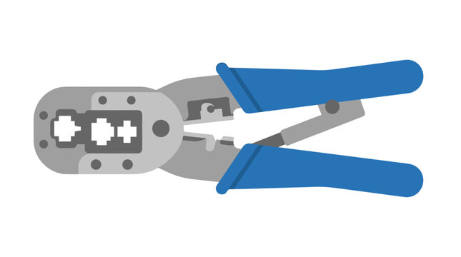 Professional Ethernet cable crimping tool illustration for network hardware installation and maintenance