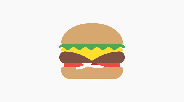 Minimalist Hamburger Vector Illustration Isolated on a White Background