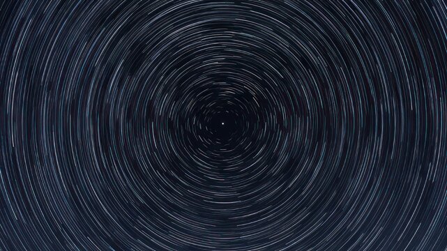 Circular Star Trails in Night Sky
