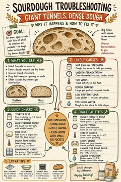 Sourdough Bread Troubleshooting Infographic Guide for Home Bakers