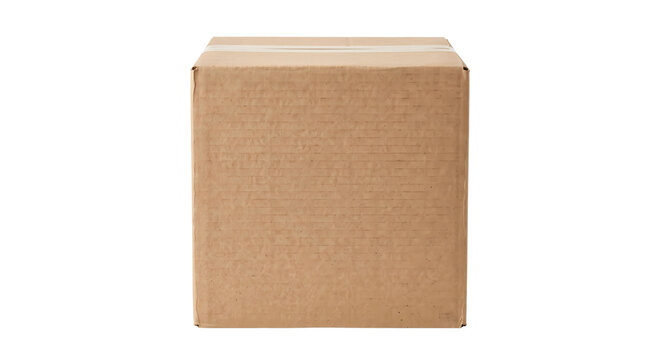 Brown cardboard shipping box sealed with tape