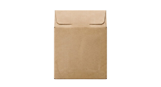 Craft paper envelope mailer on transparent background