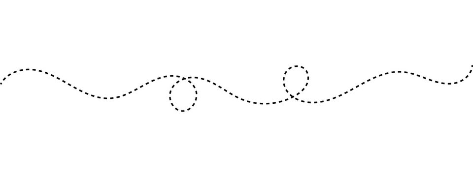 Black dashed line with loops on a horizontal path