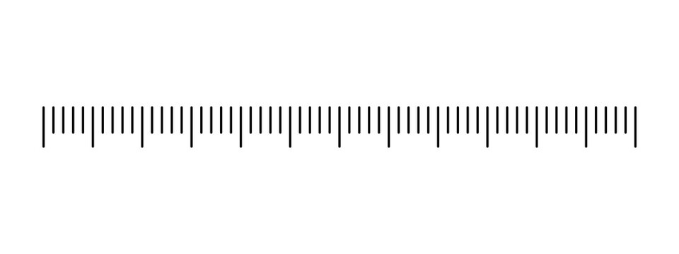 Black ruler scale with measurement marks for precise length and distance design