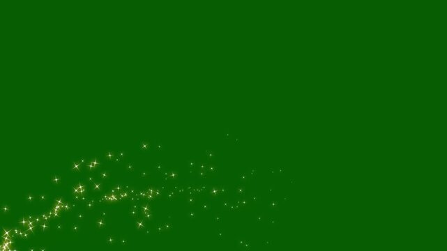 Golden shimmering doodle sparkle trail, Fairy dust glitter stars trail transition on green screen, glitter star tail sparkle, glitter sparkle dust, glitter line transition animation, 4k video