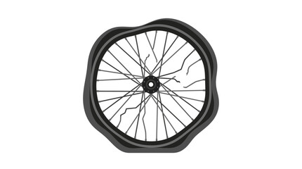 Fototapeta premium Flat Bicycle Wheel Isolated