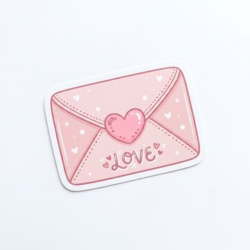 Pink envelope with heart and 'Love' text
