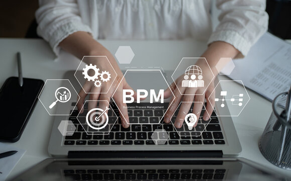 Business Process Management concept showing workflow analysis, process optimization, team collaboration, automation, and performance improvement Latch