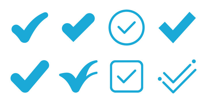 Green Checkmark Icon Set with Circular Tick Symbols for Approval, Confirmation and Validation Design. Collection of flat vector check mark approved tick icons inside black green. approval verification