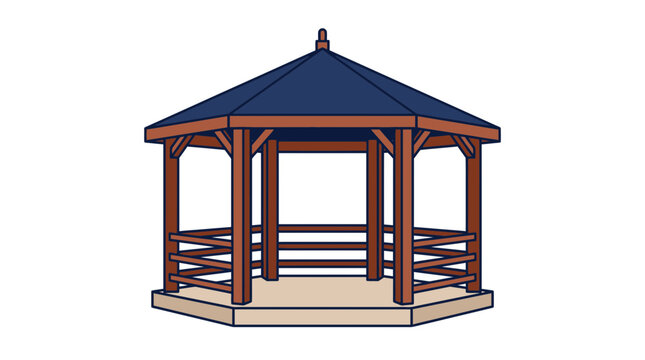 Octagonal gazebo structure wood outdoor building