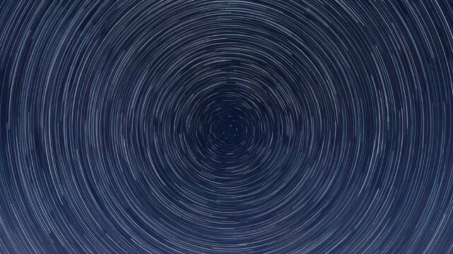 Circular Star Trails in Night Sky