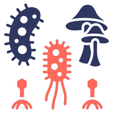 Microbial Community simple and clear vector icon illustration to essential idea or function
