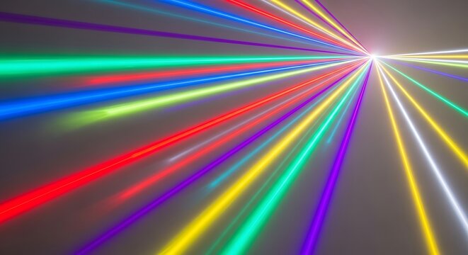 Colorful light trails in night sky tunnel effect