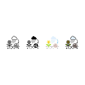 Nitrogen Cycle Icon Pack In Multiple Styles