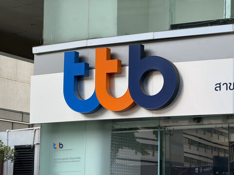 Bangkok, Thailand - May 31, 2026: TTB Bank Logo Sign on Building