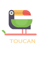 Cute tropical toucan bird vector illustration design © JiddiImam
