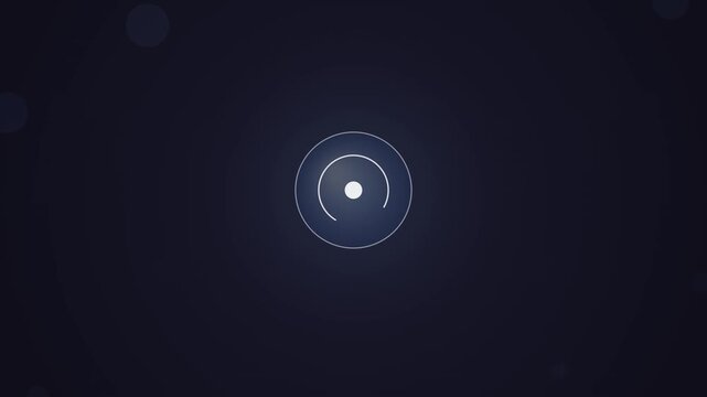 dark background with glowing circle and moving dot