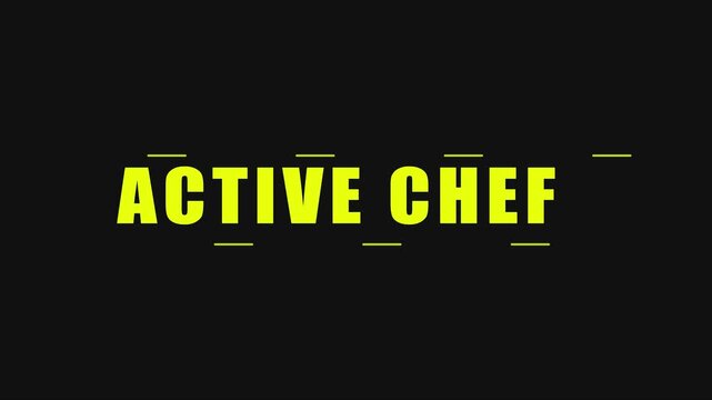 Active chef typography motion title card for culinary and cooking animation 4k