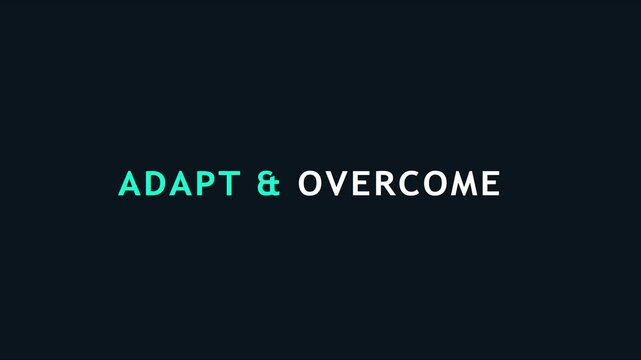 Adapt overcome motivational text animation for business success and personal growth 4k mindset
