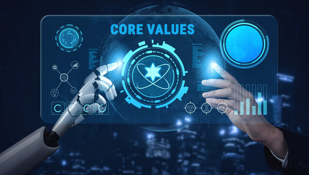 AI guided implementation of corporate core values and business ethics. These AI monitored principles guide the company culture and vision. Motif