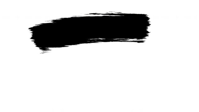 Abstract white grunge brush stroke transition on black background for luma matte video editing and motion graphics overlay