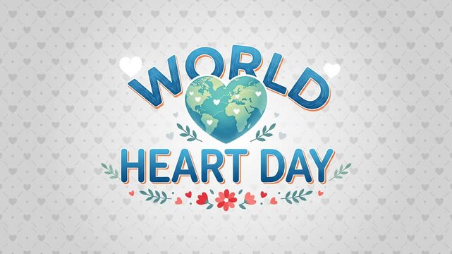 Typography focused World Heart Day globe layout.
