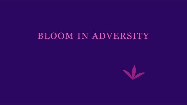 Bloom in adversity motivational quote animation with minimalist floral for inspirational and personal growth projects 4k